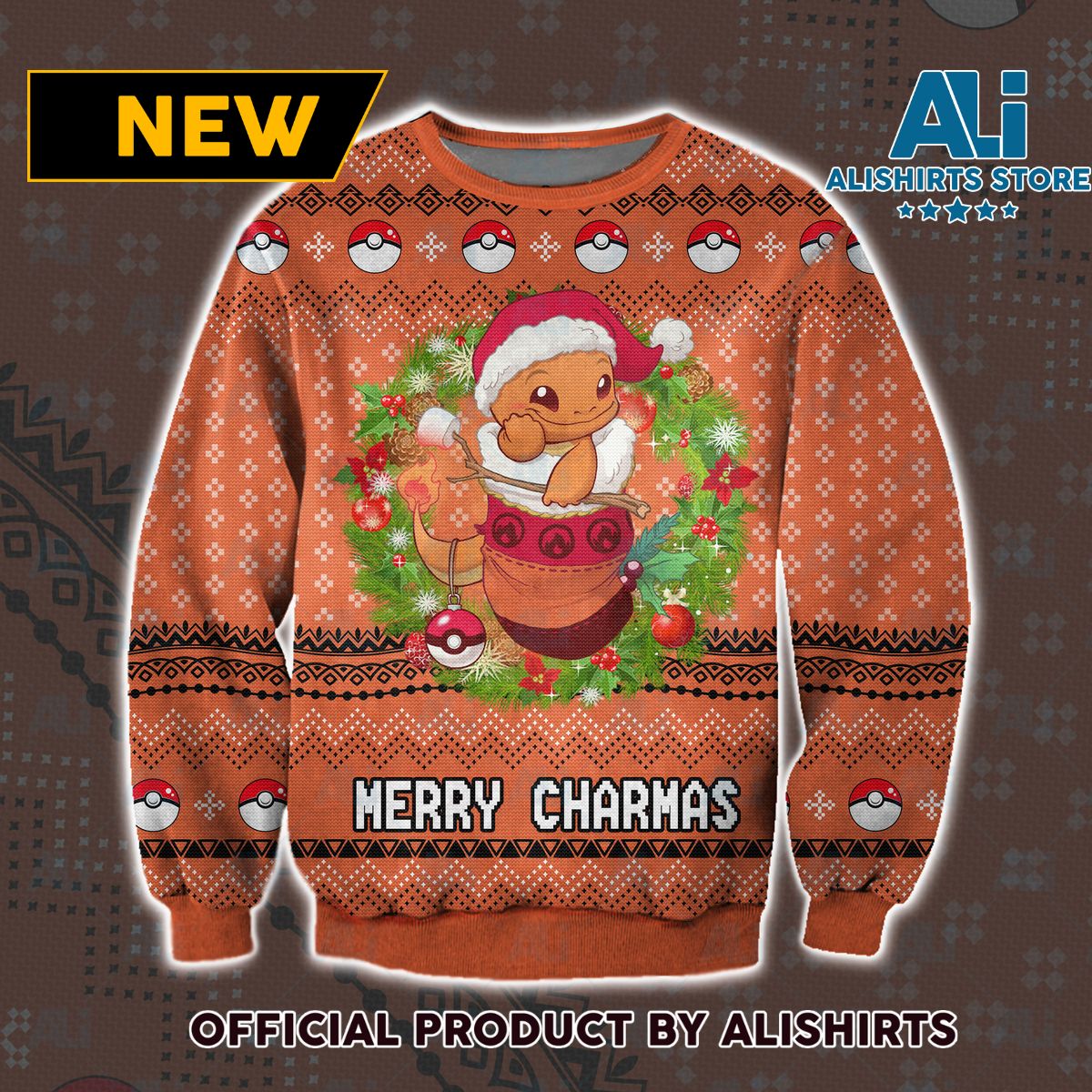 Charmander Merry Christmas Ugly Christmas Sweater