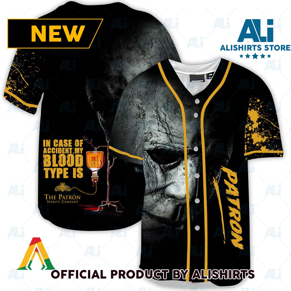 Halloween Horror Michael Myers Tequila Patron Baseball Jersey