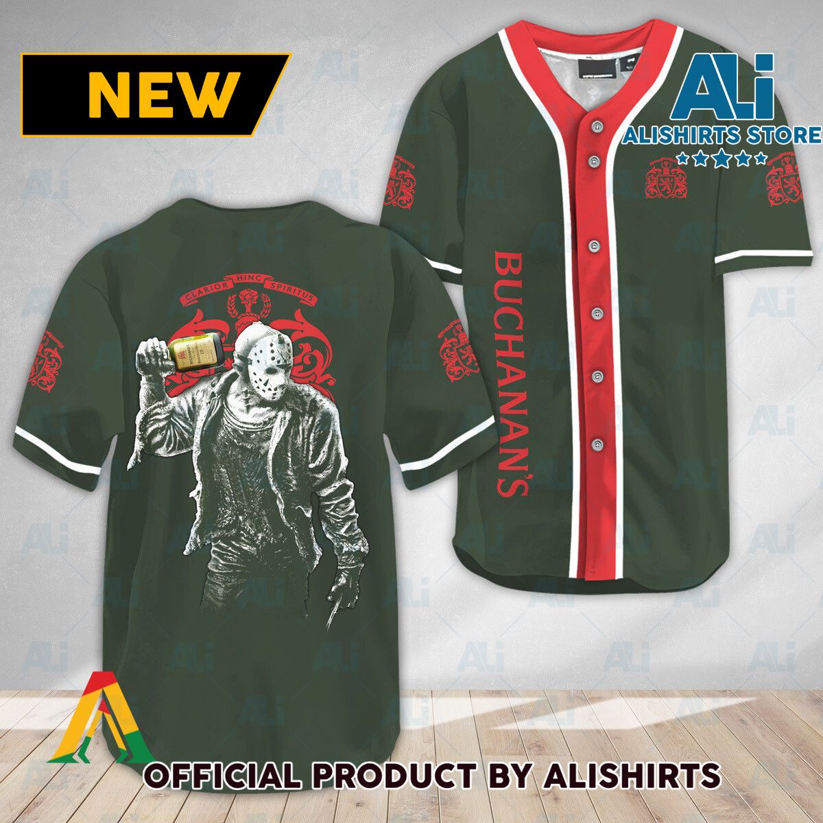 Horror Jason Voorhees Buchanan's Whisky Baseball Jersey