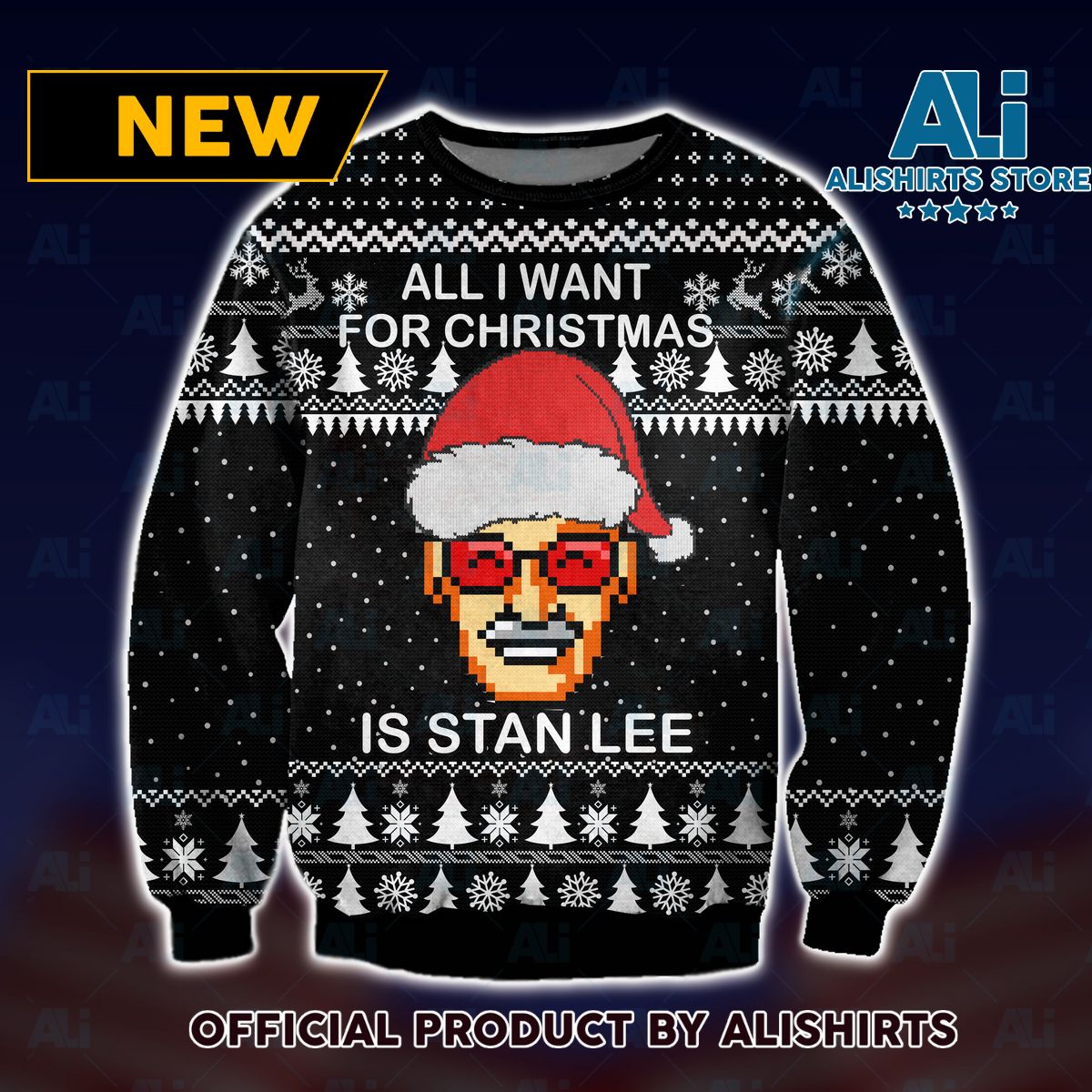 All I Want For Christmas Is Stan Lee Ugly Christmas Sweater