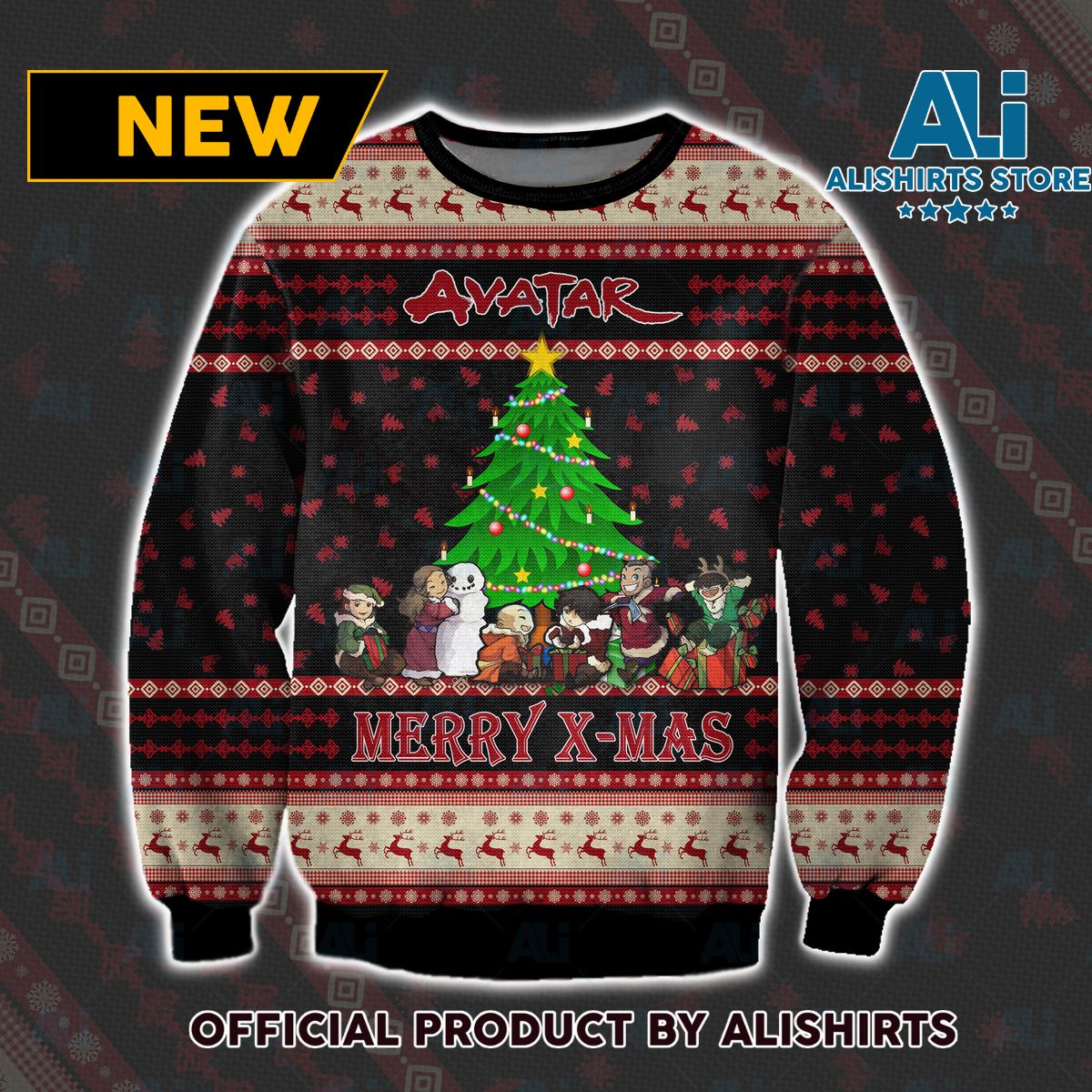 Team Avatar The Last Airbender Christmas Ugly Christmas Sweater