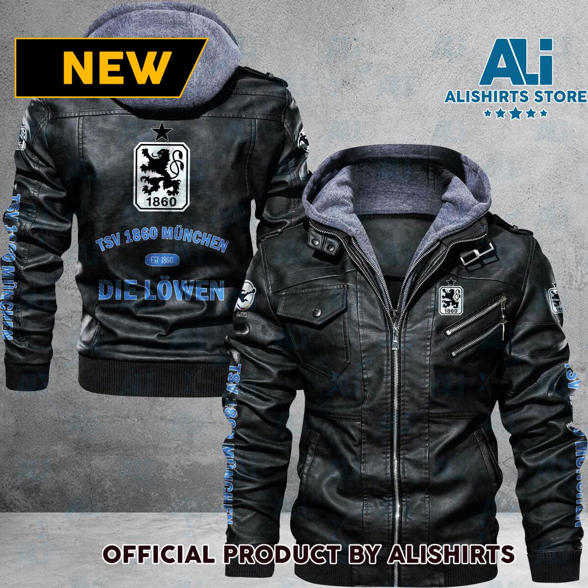 Bundesliga 1860 Munich Logo Leather Jacket