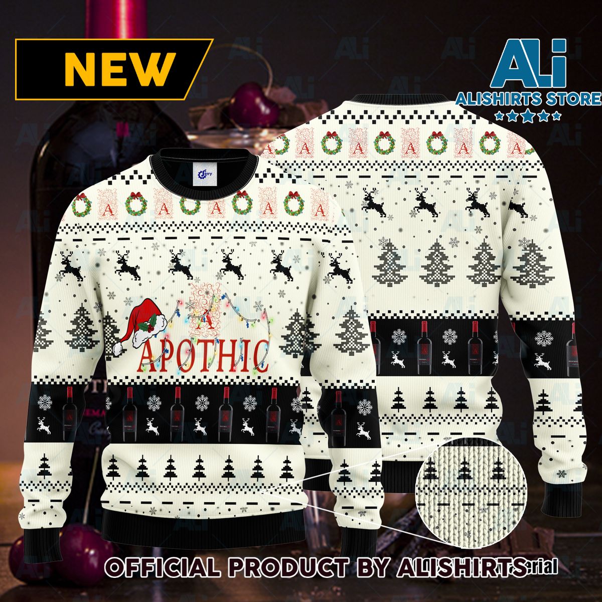 Apothic Santa Hat Christmas Ugly Christmas Sweater