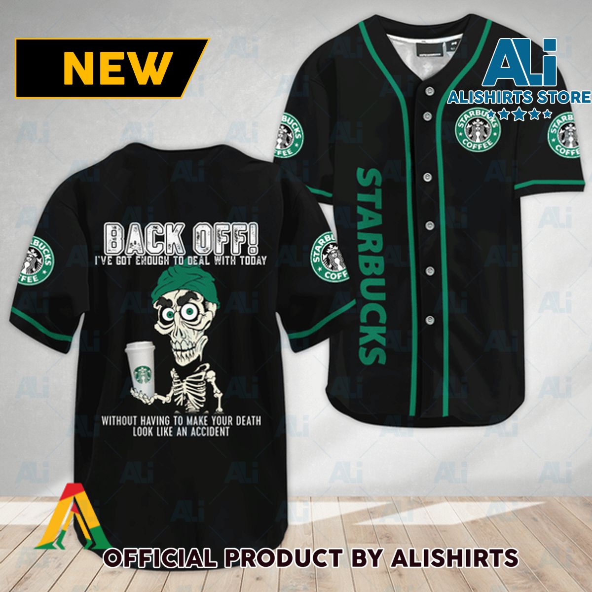 Achmed Back Off With Starbucks Baseball Jersey