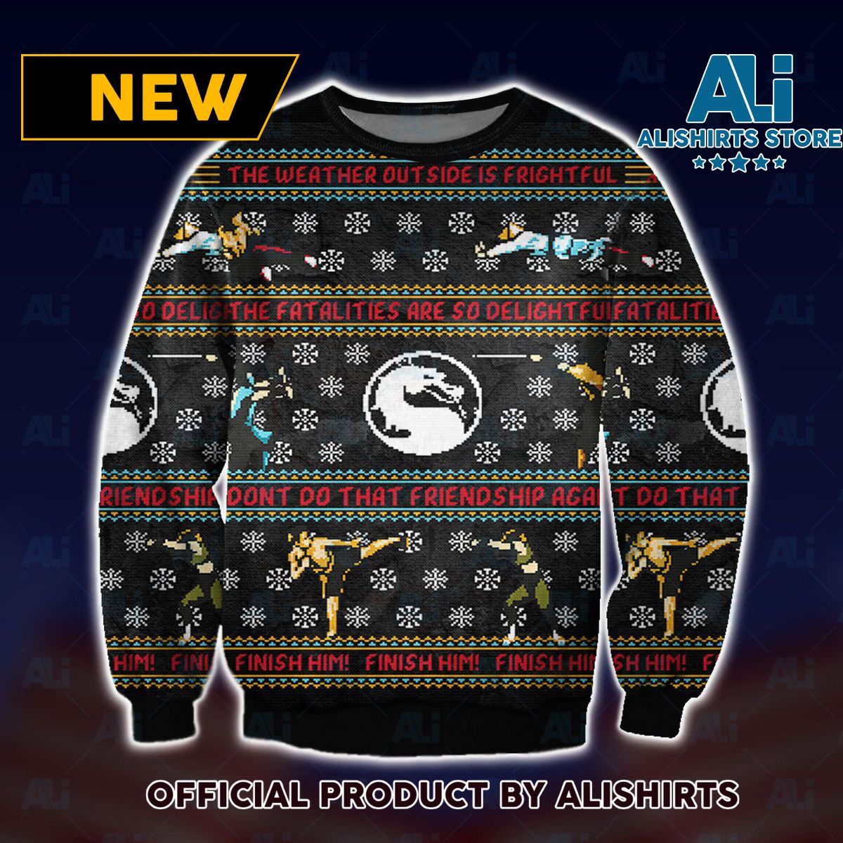 Mortal Kombat Fatality Ugly Christmas Sweater