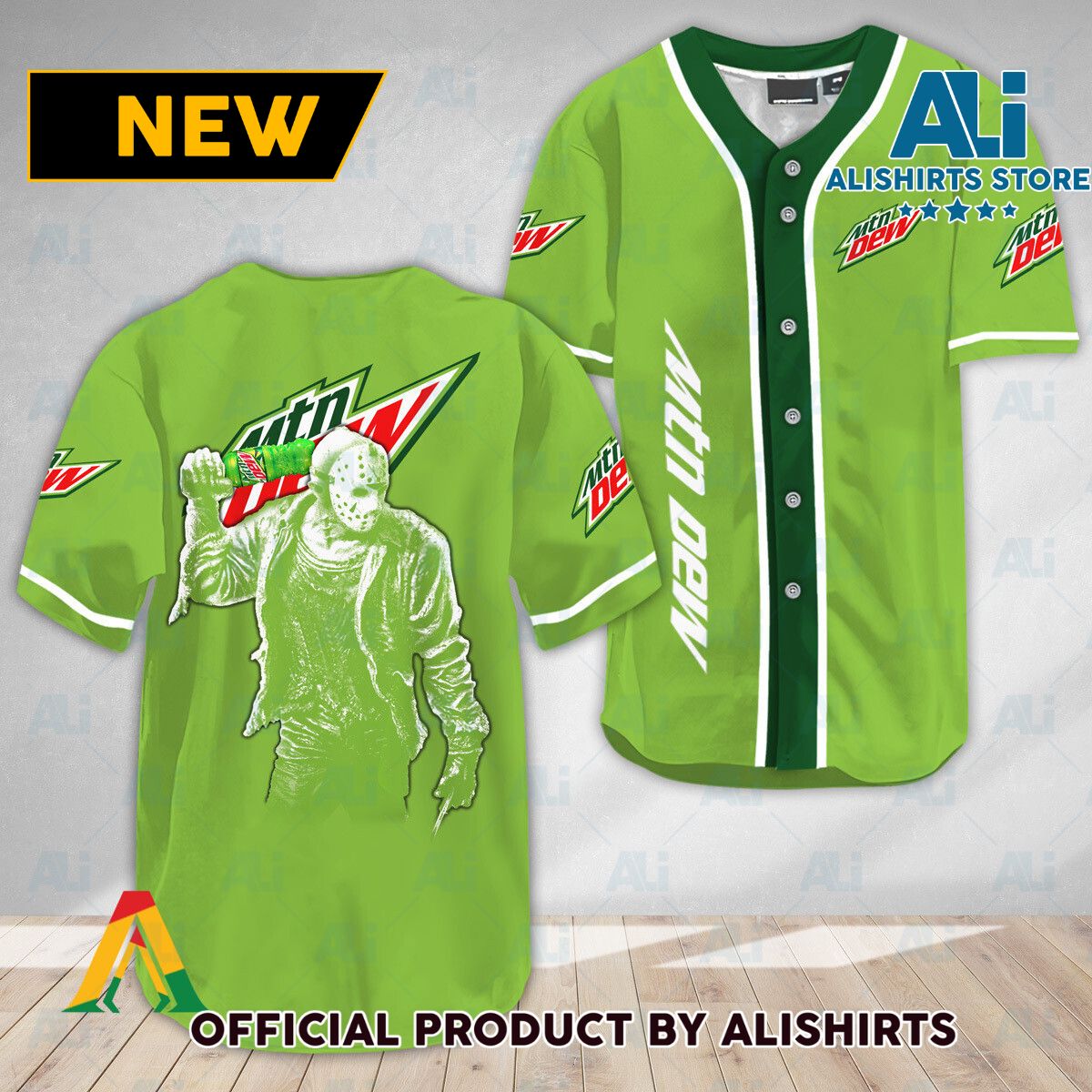 Horror Jason Voorhees Mountain Dew Baseball Jersey