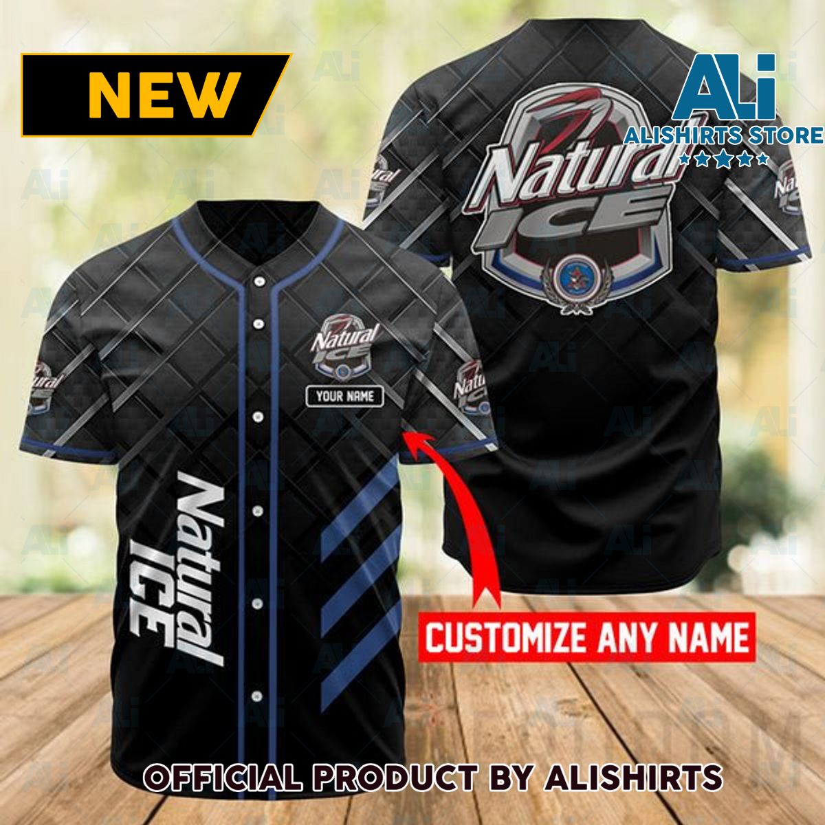 Personalized Black Natural Ice Baseball Jersey