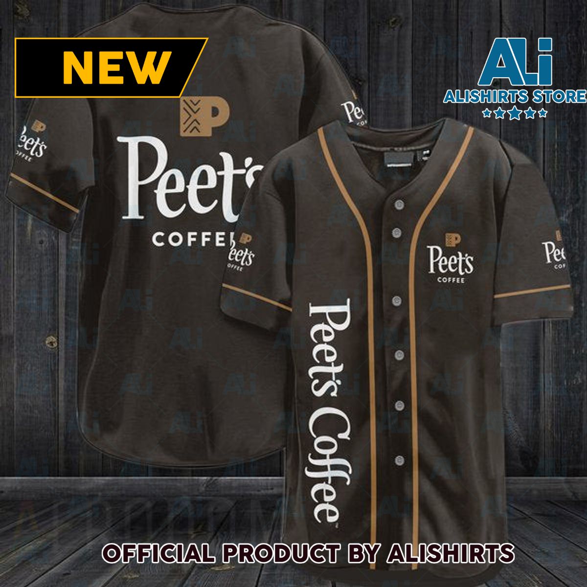 Chocolate Peet's Coffee Baseball Jersey