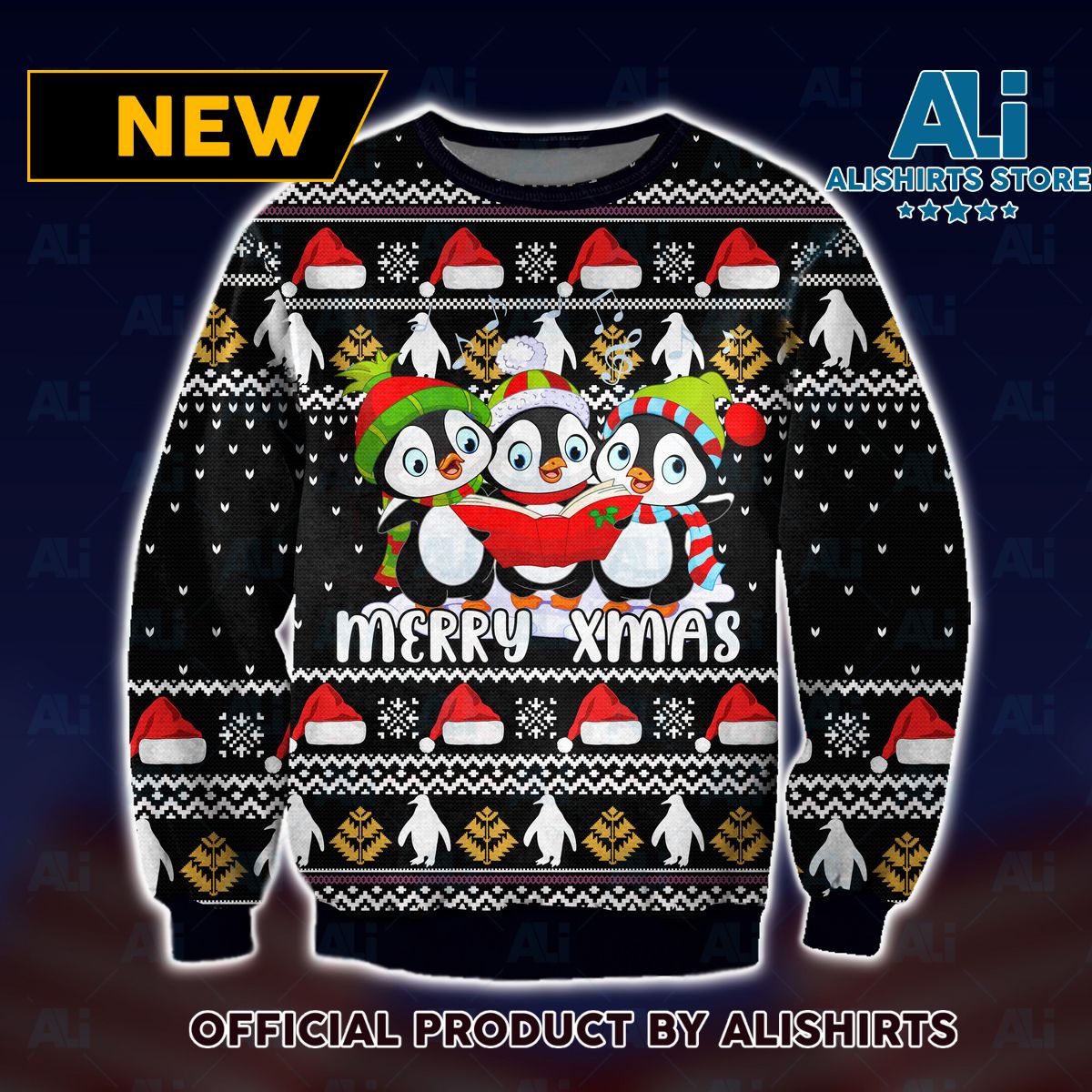 Penguin Brothers Merry Xmas Ugly Christmas Sweater