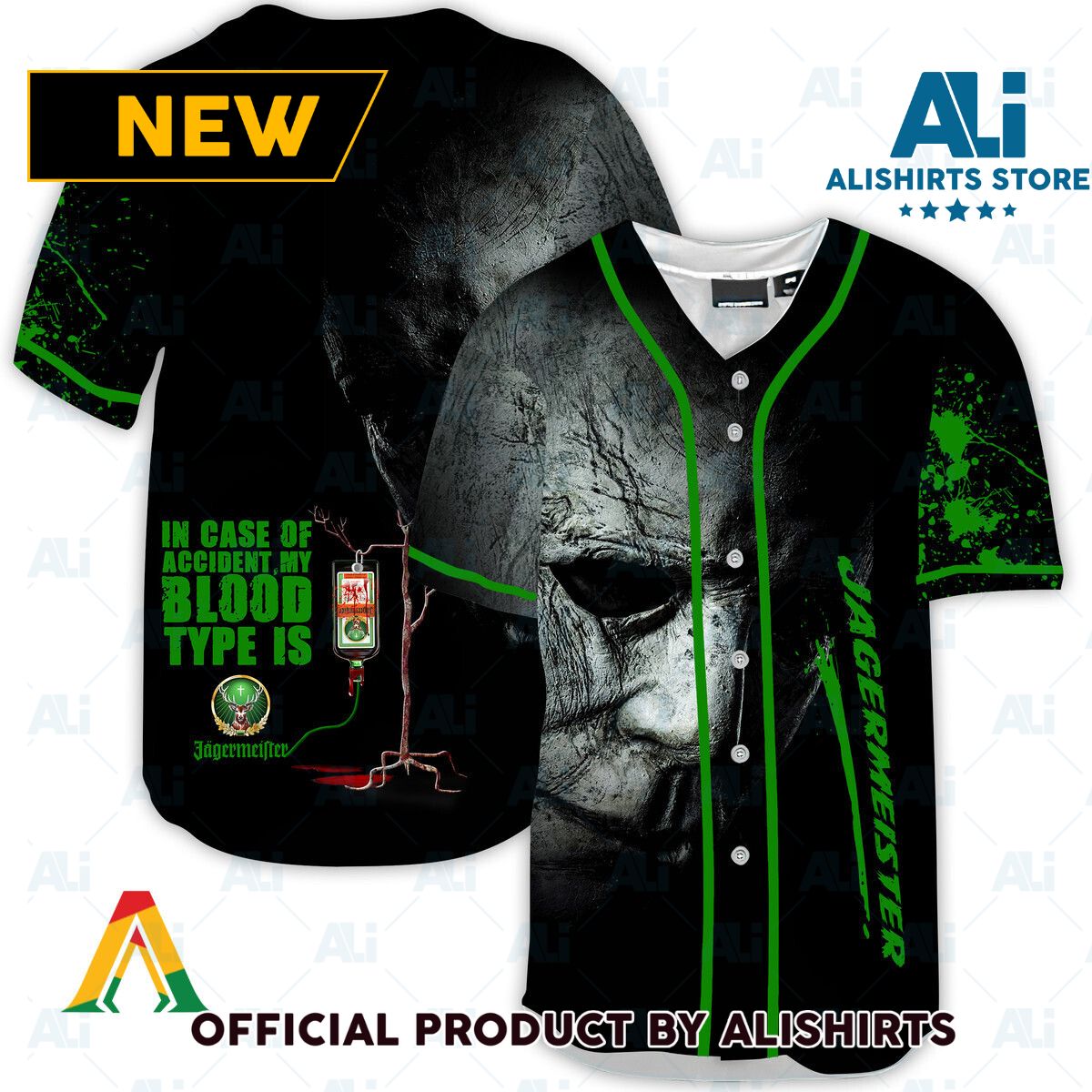 Halloween Horror Michael Myers Jagermeister Baseball Jersey