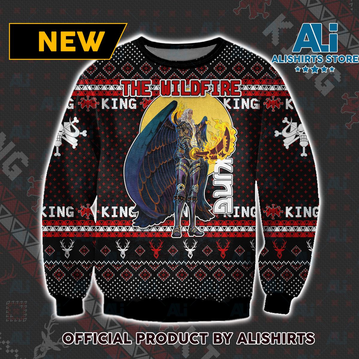 King One Piece Real Face Ugly Christmas Sweater