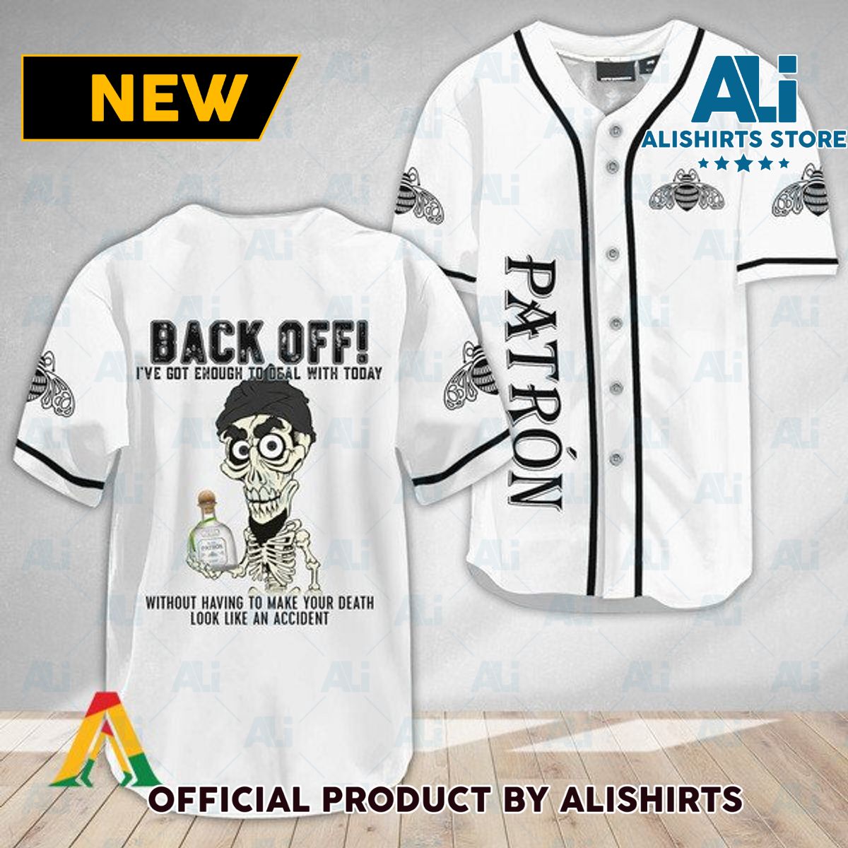 Achmed Back Off With The Patron Baseball Jersey