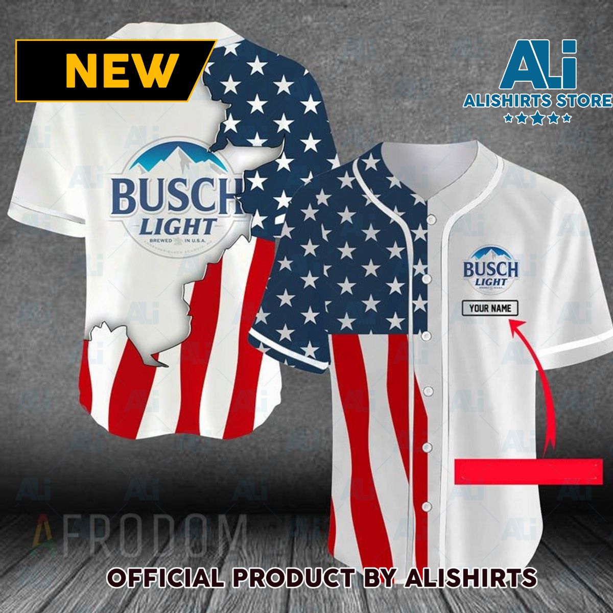 Personalized US Flag Busch Light Baseball Jersey