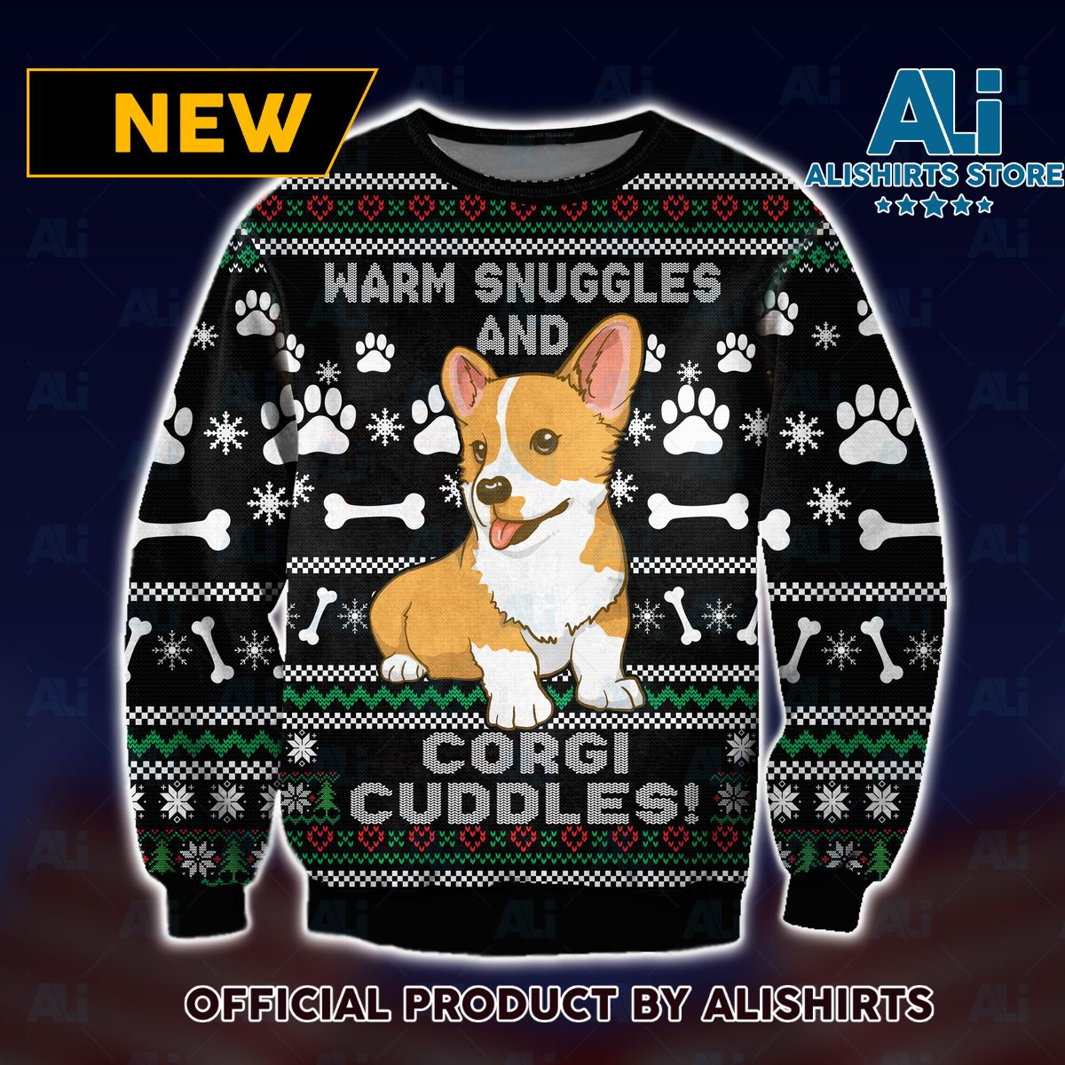 Warm Snuggles and Corgi Cuddles! Ugly Christmas Sweater