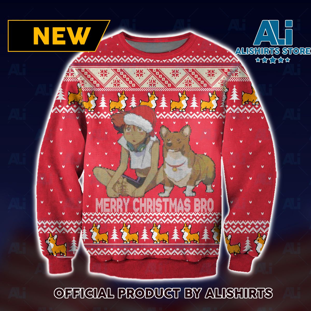 Edward and Ein Cowboy Bebop Ugly Christmas Sweater