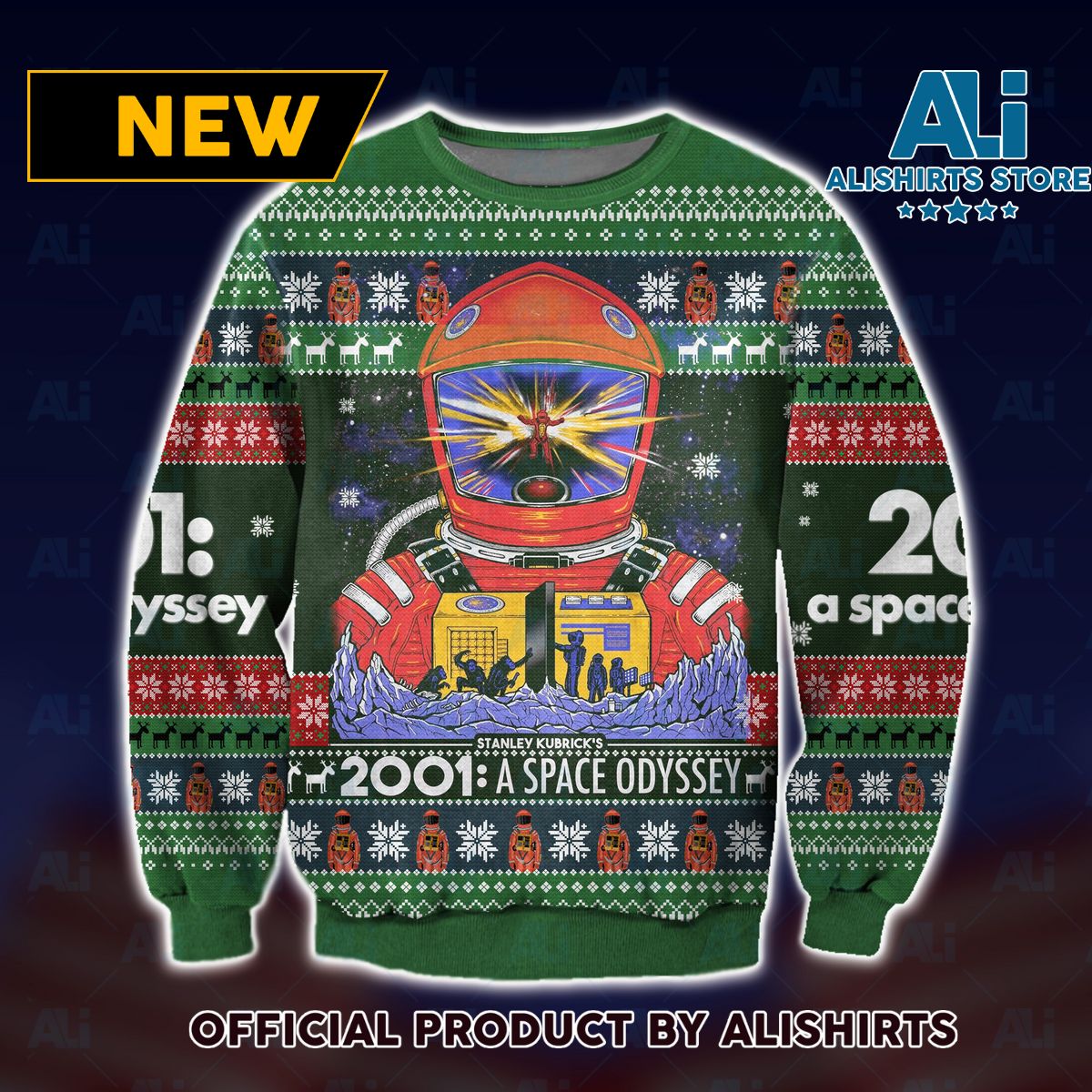 2001 A Space Odyssey Ugly Christmas Sweater