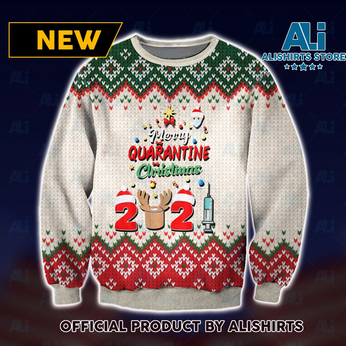 Merry Quarantine Christmas Ugly Christmas Sweater