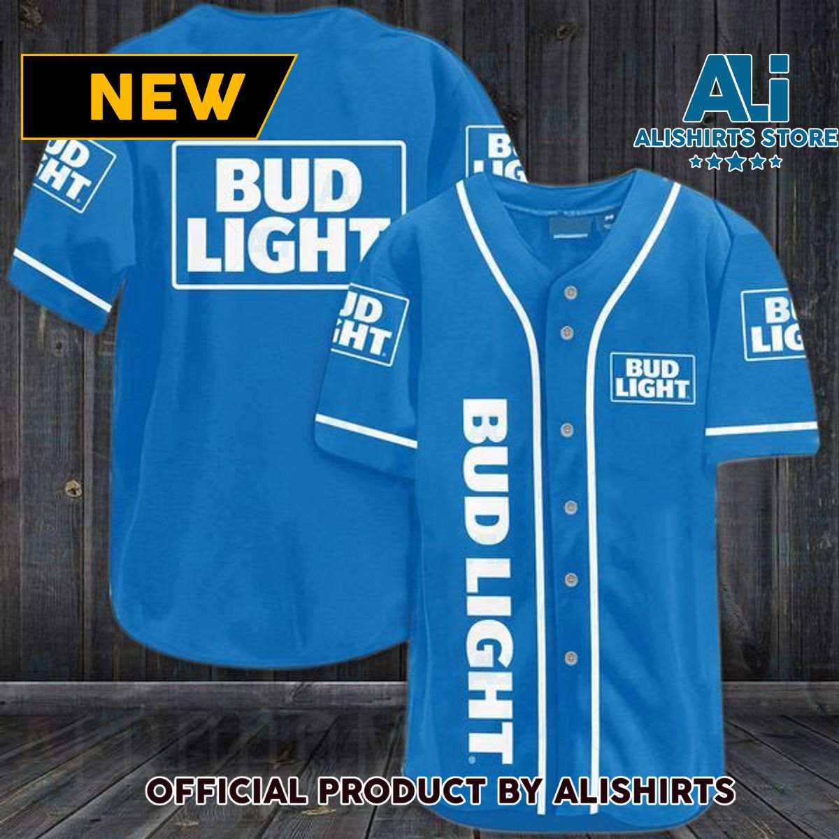 Azure Bud Light Baseball Jersey