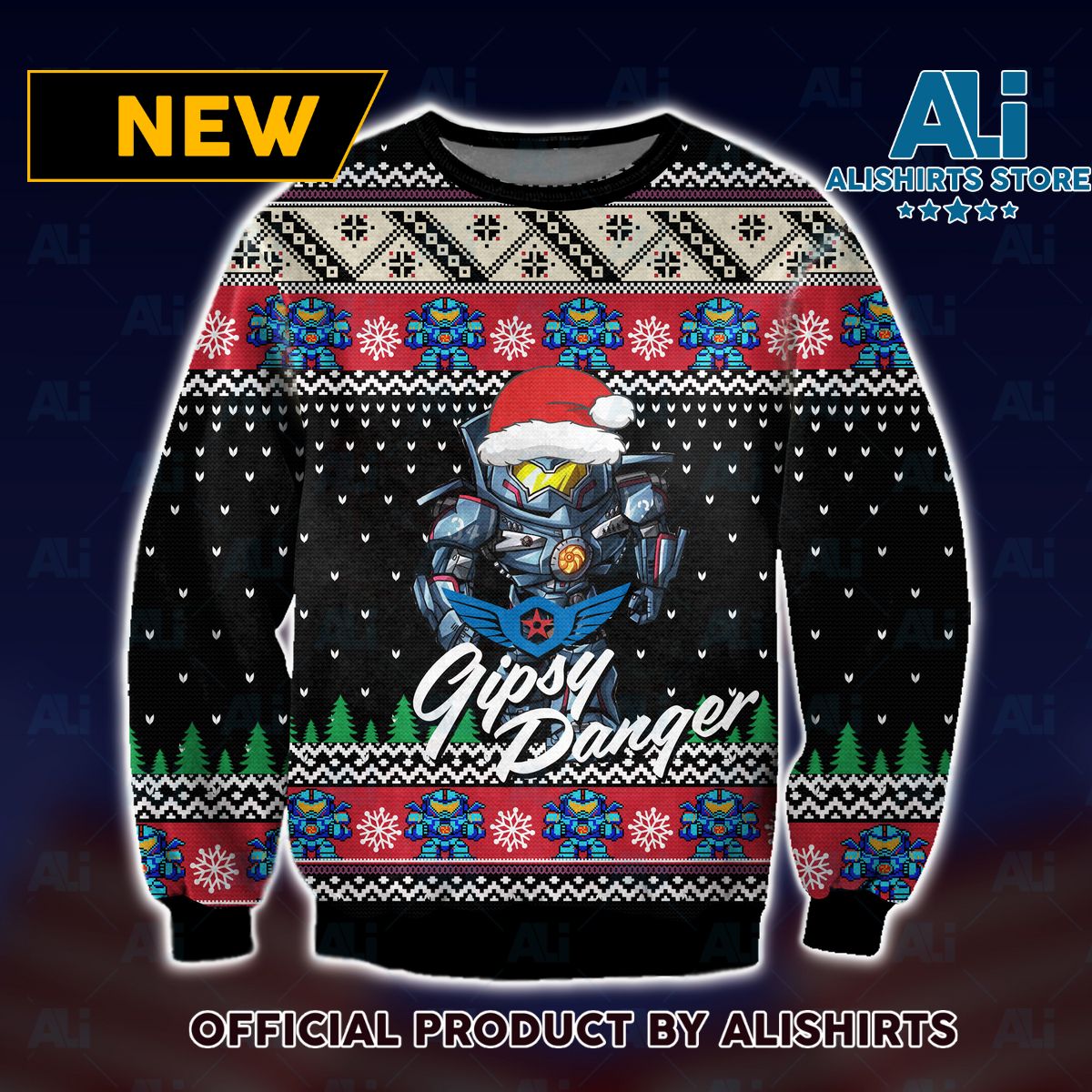 Gipsy Danger Pacific Rim Ugly Christmas Sweater