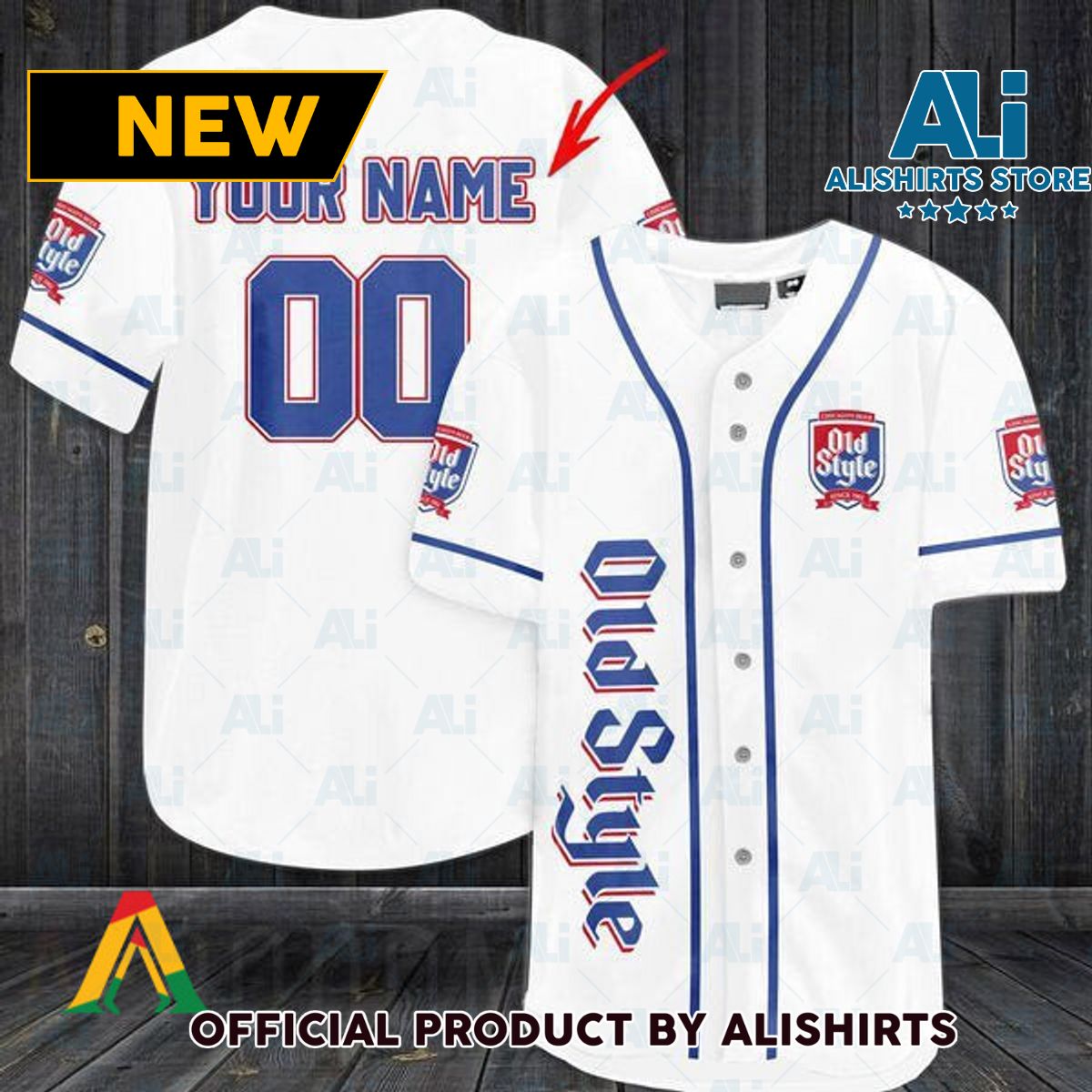 Personalized White Old Style Beer Baseball Jersey