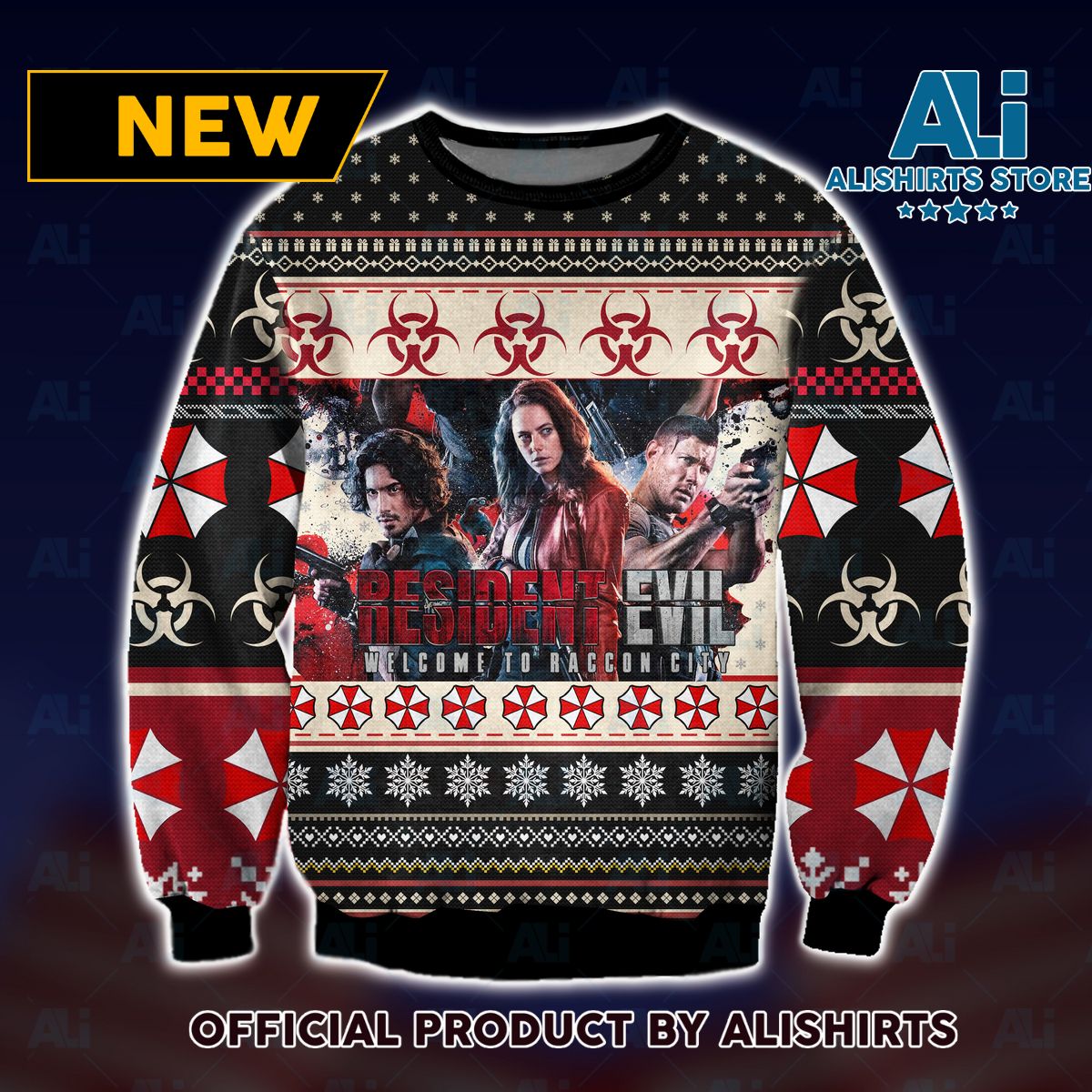 Resident Evil Welcome to Racoon City Ugly Christmas Sweater