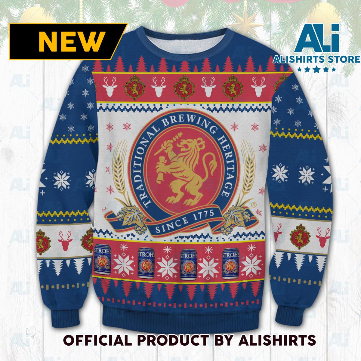 Stroh Beer Ugly Christmas Sweater