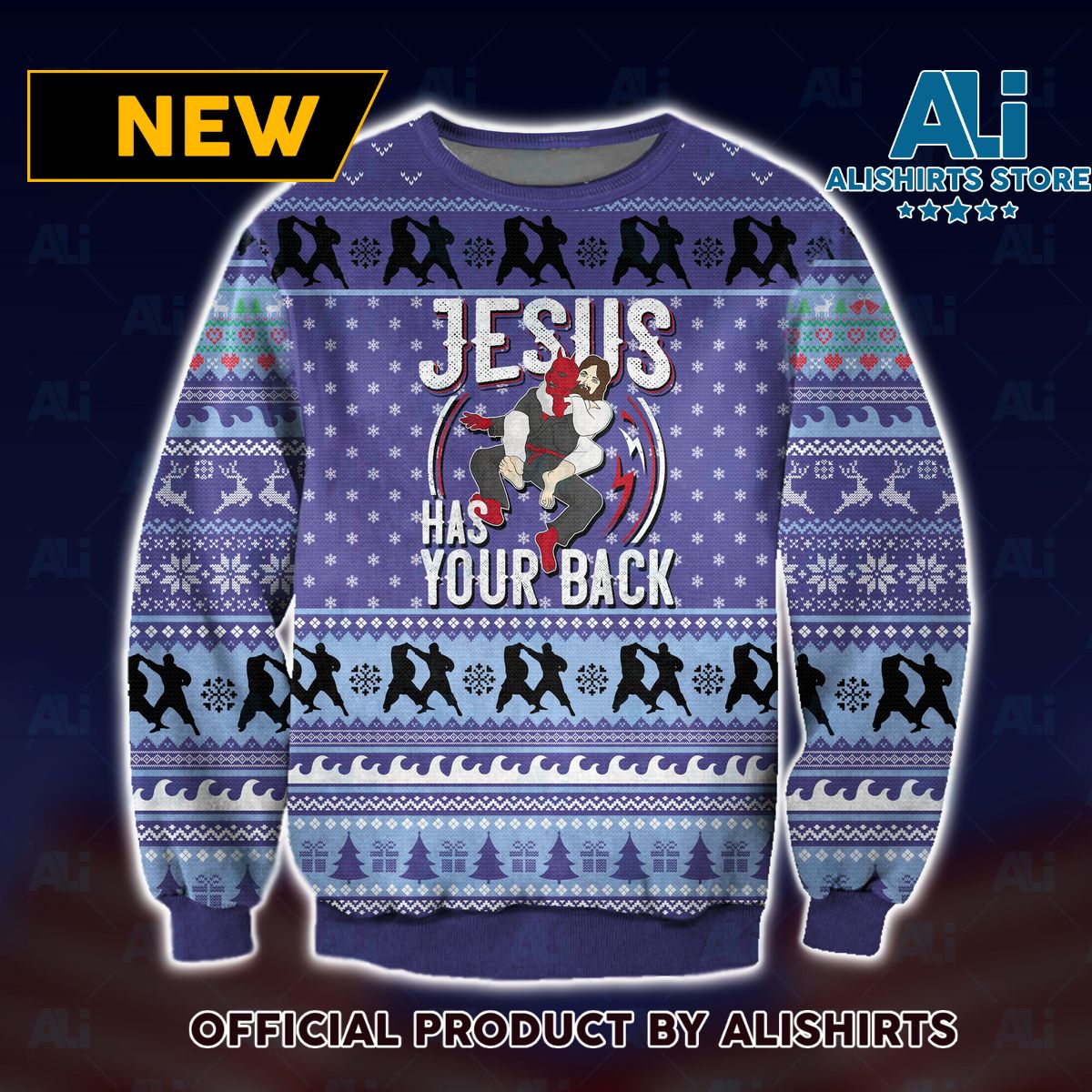 Jesus Has Your Back Ugly Christmas Sweater