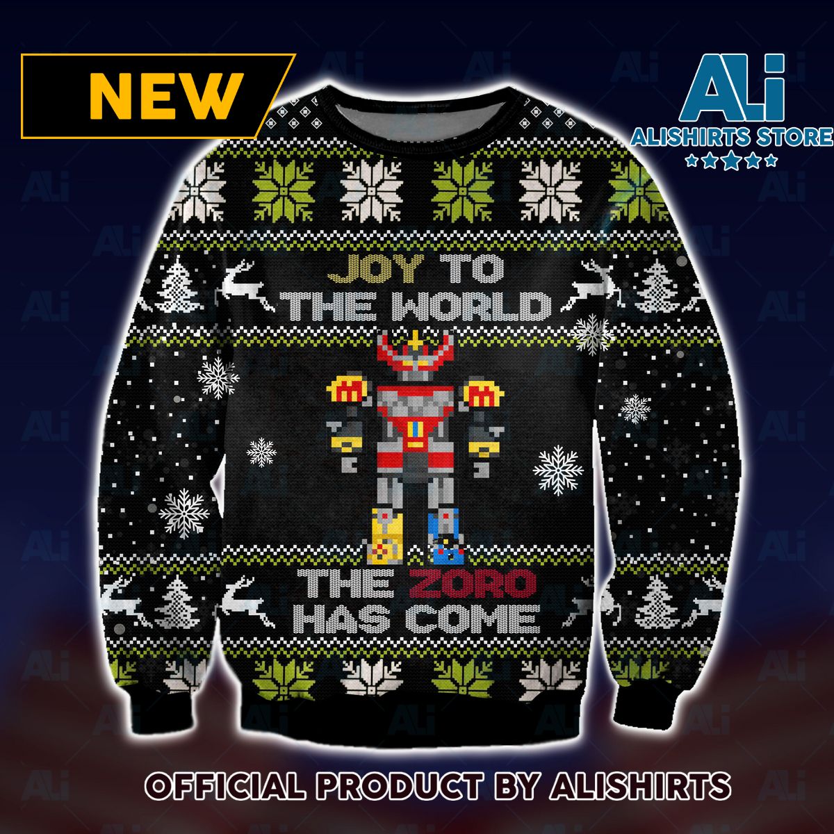 Power Rangers Joy to The World Megazord Has Come Ugly Christmas Sweater