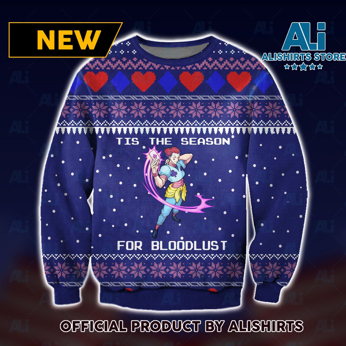 Hunter X Hunter Hisoka Tis the Season for Bloodlust Ugly Christmas Sweater