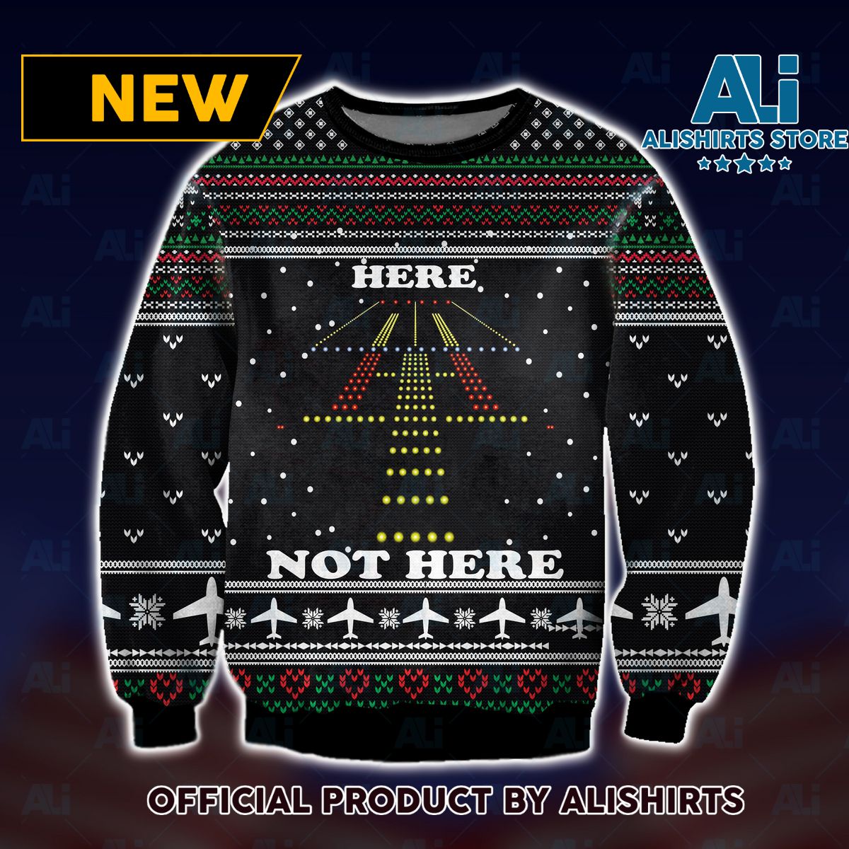 Runway Light View Ugly Christmas Sweater