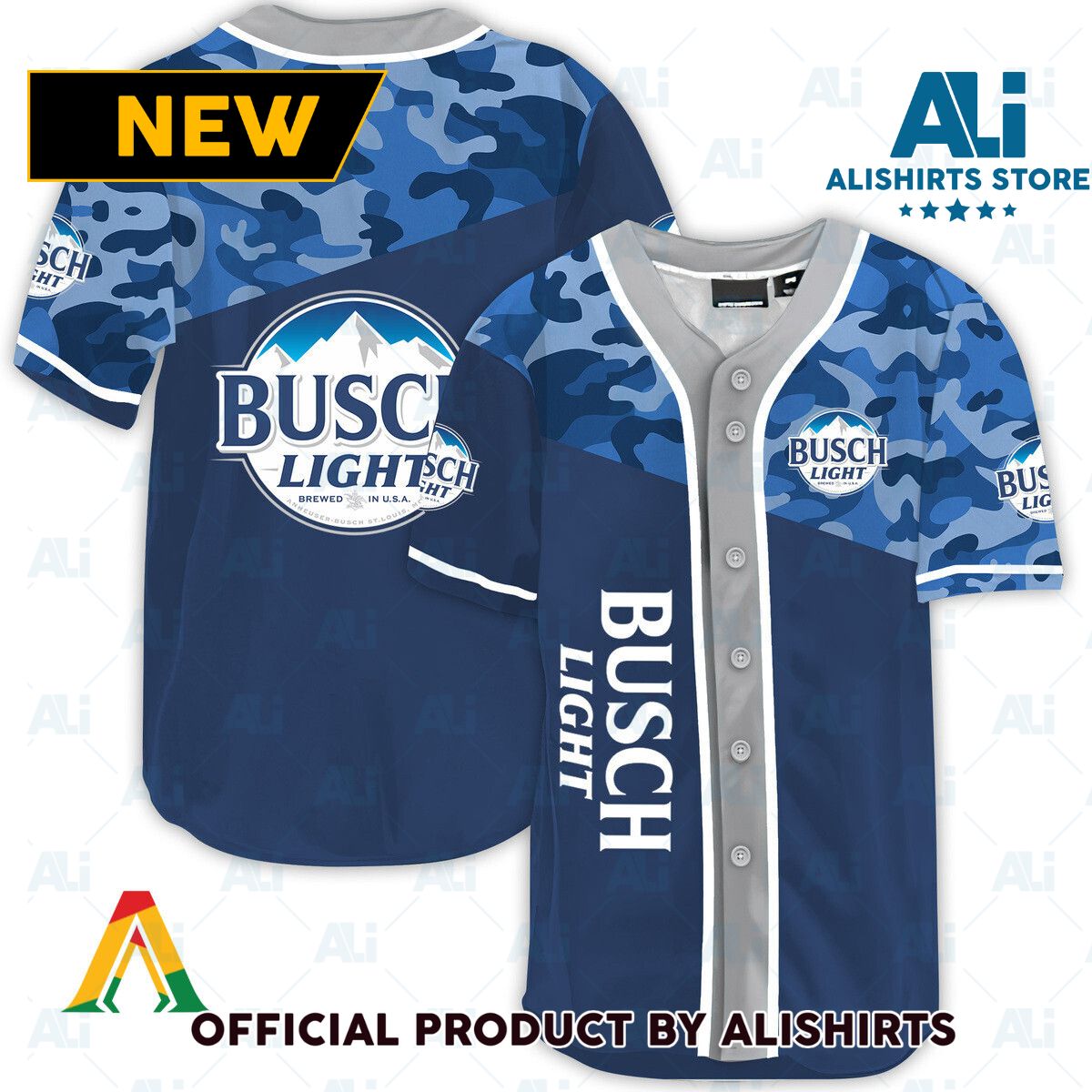 Classic Camouflage Busch Light Baseball Jersey