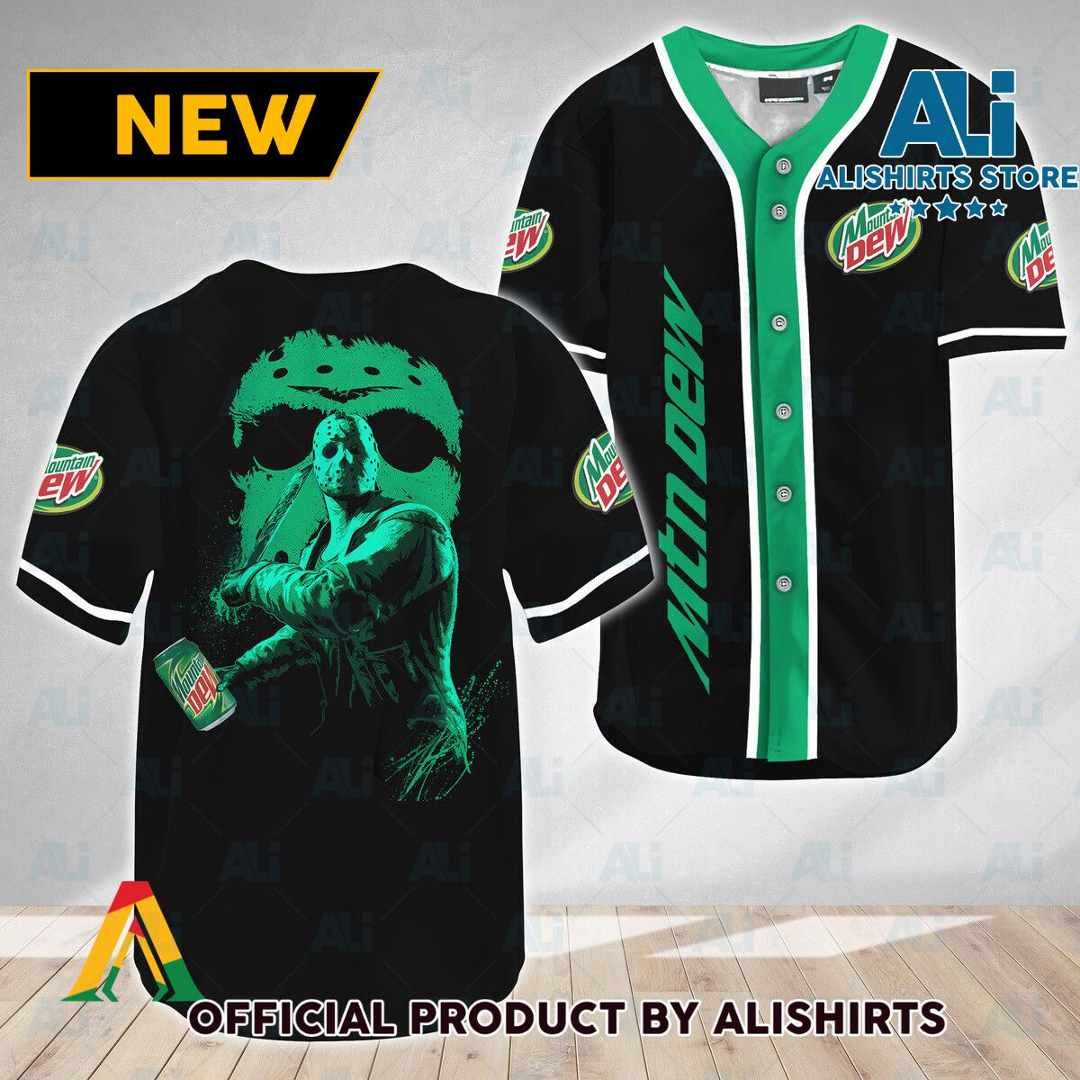 Jason Voorhees Friday The 13th Mountain Dew Baseball Jersey