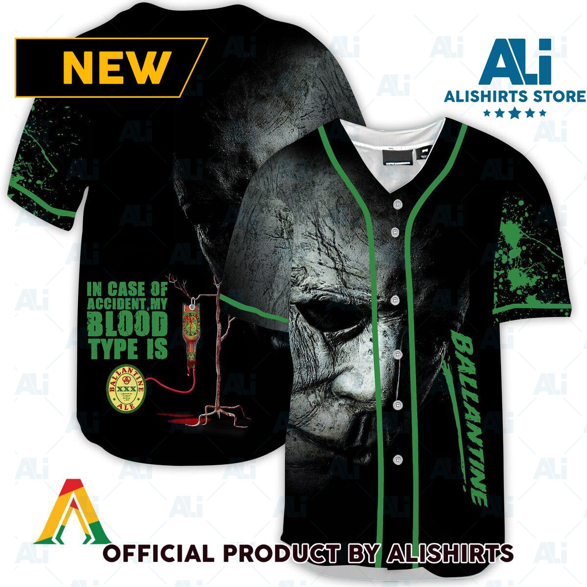 Halloween Horror Michael Myers Ballantines Baseball Jersey