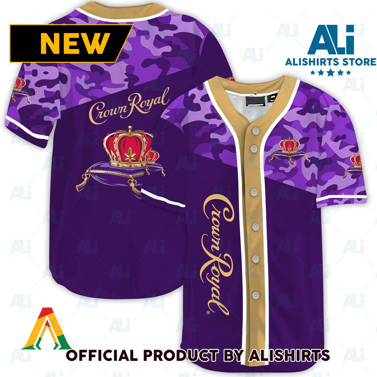 Classic Camouflage Crown Royal Baseball Jersey