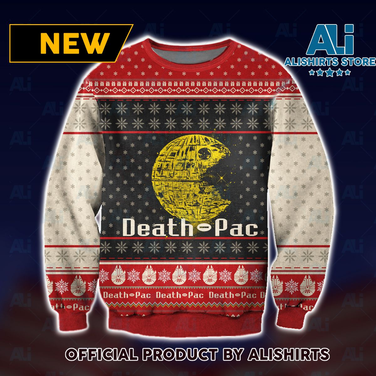 Pac Man the Death Stars Ugly Christmas Sweater