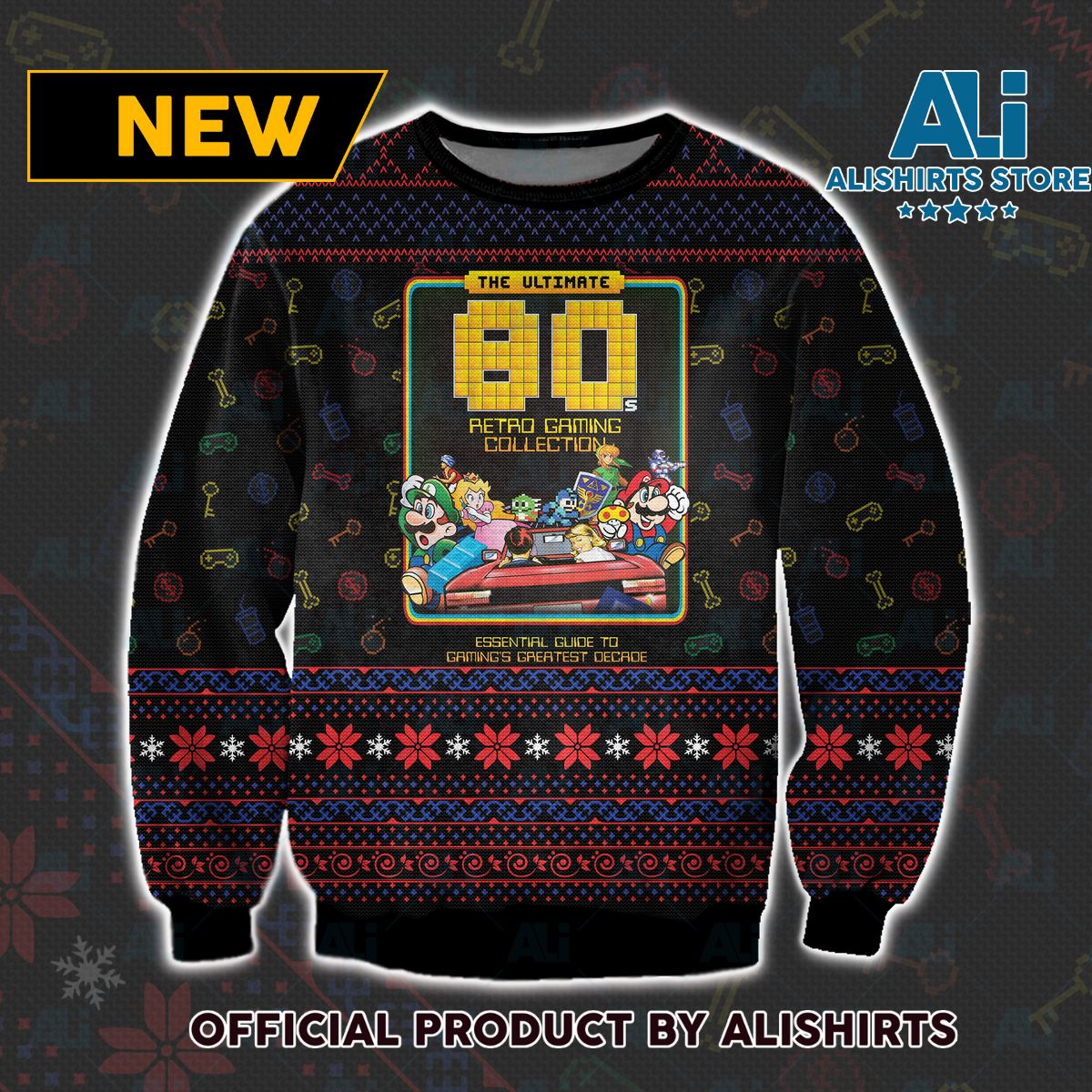 The Ultimate 80s Retro Gaming Collection Ugly Christmas Sweater