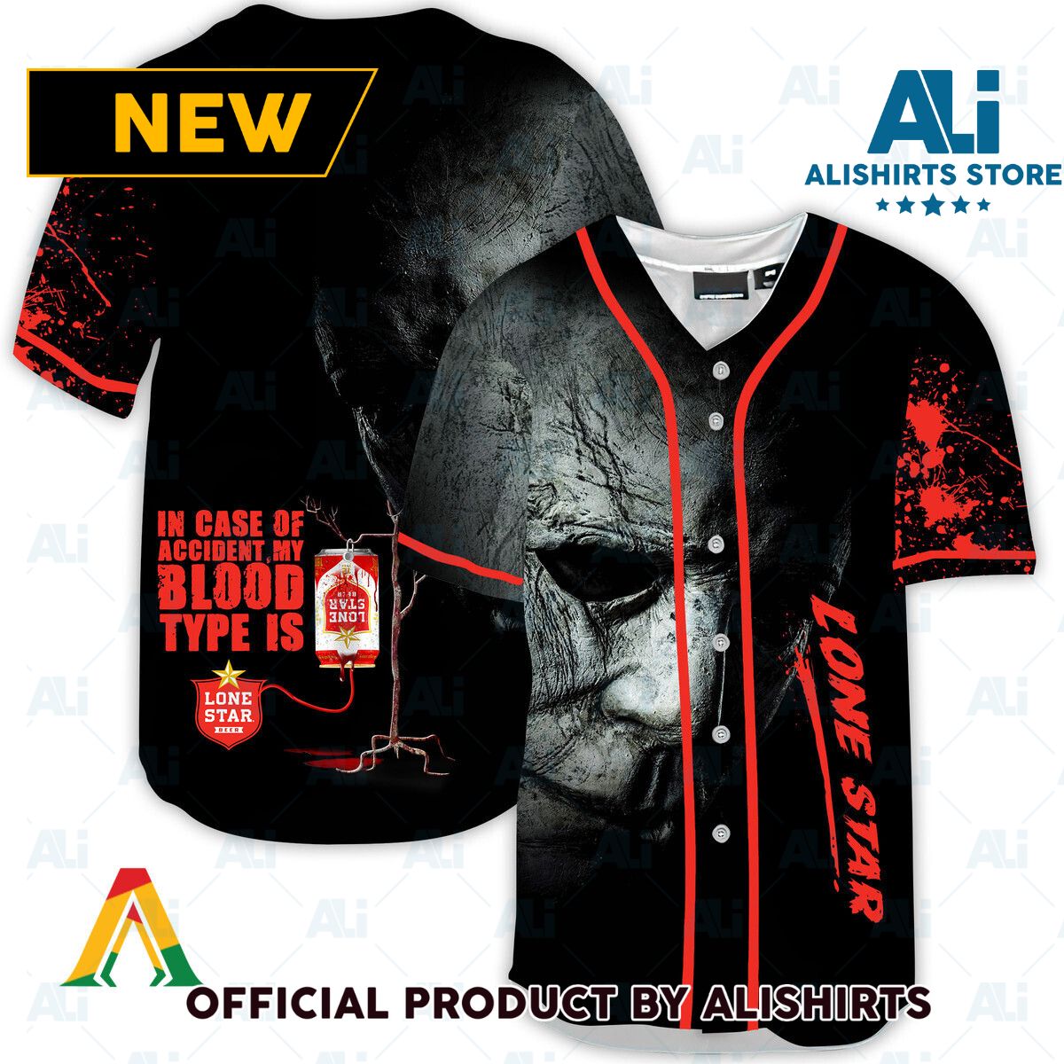 Halloween Horror Michael Myers Lone Star Baseball Jersey