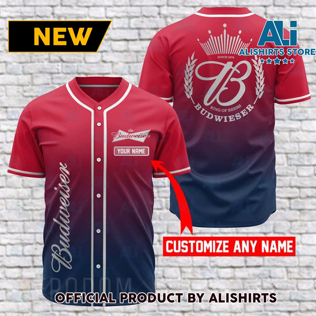 Personalized Budweiser Baseball Jersey Shirt