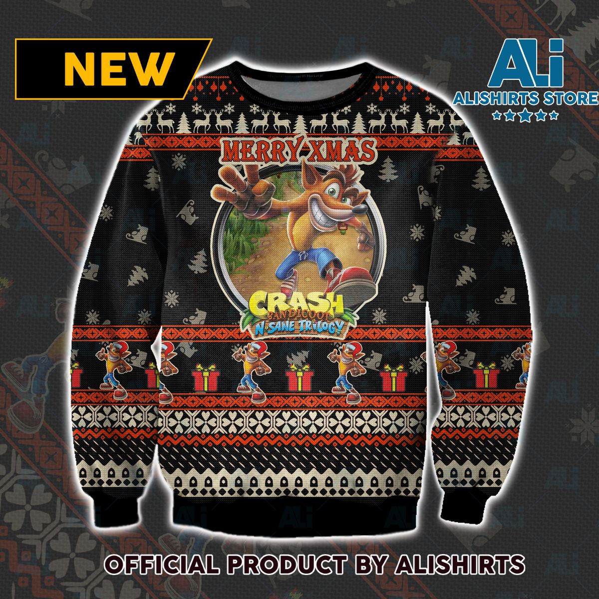 Crash Bandicoot Xmas Ugly Christmas Sweater