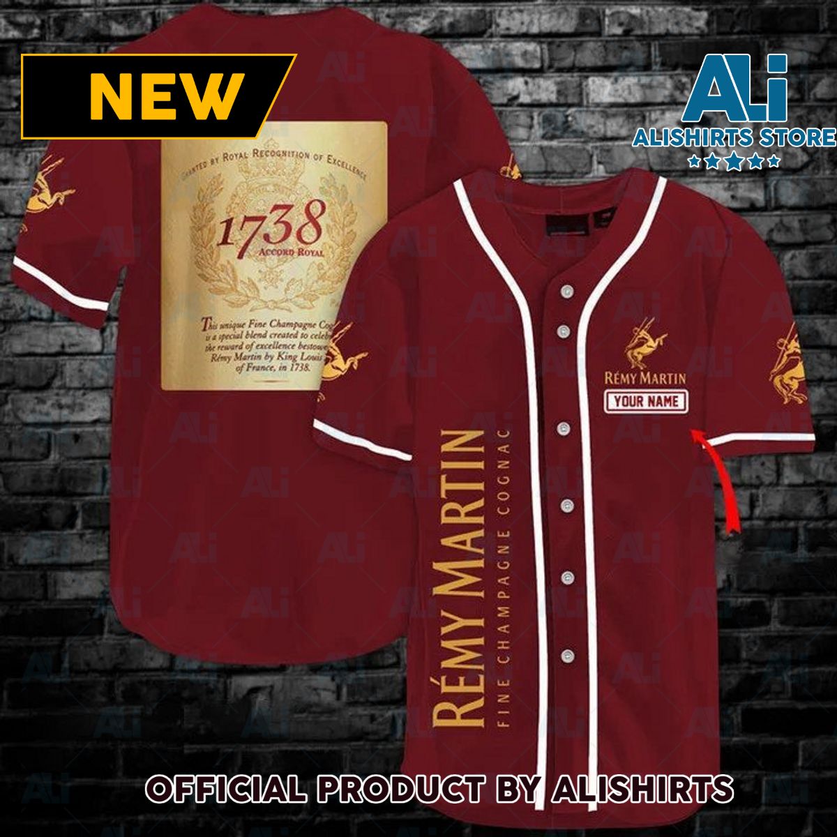 Personalized Remy Martin 1738 Baseball Jersey