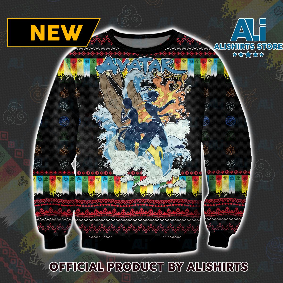 Avatars Aang and Avatar Korra Christmas Sweater