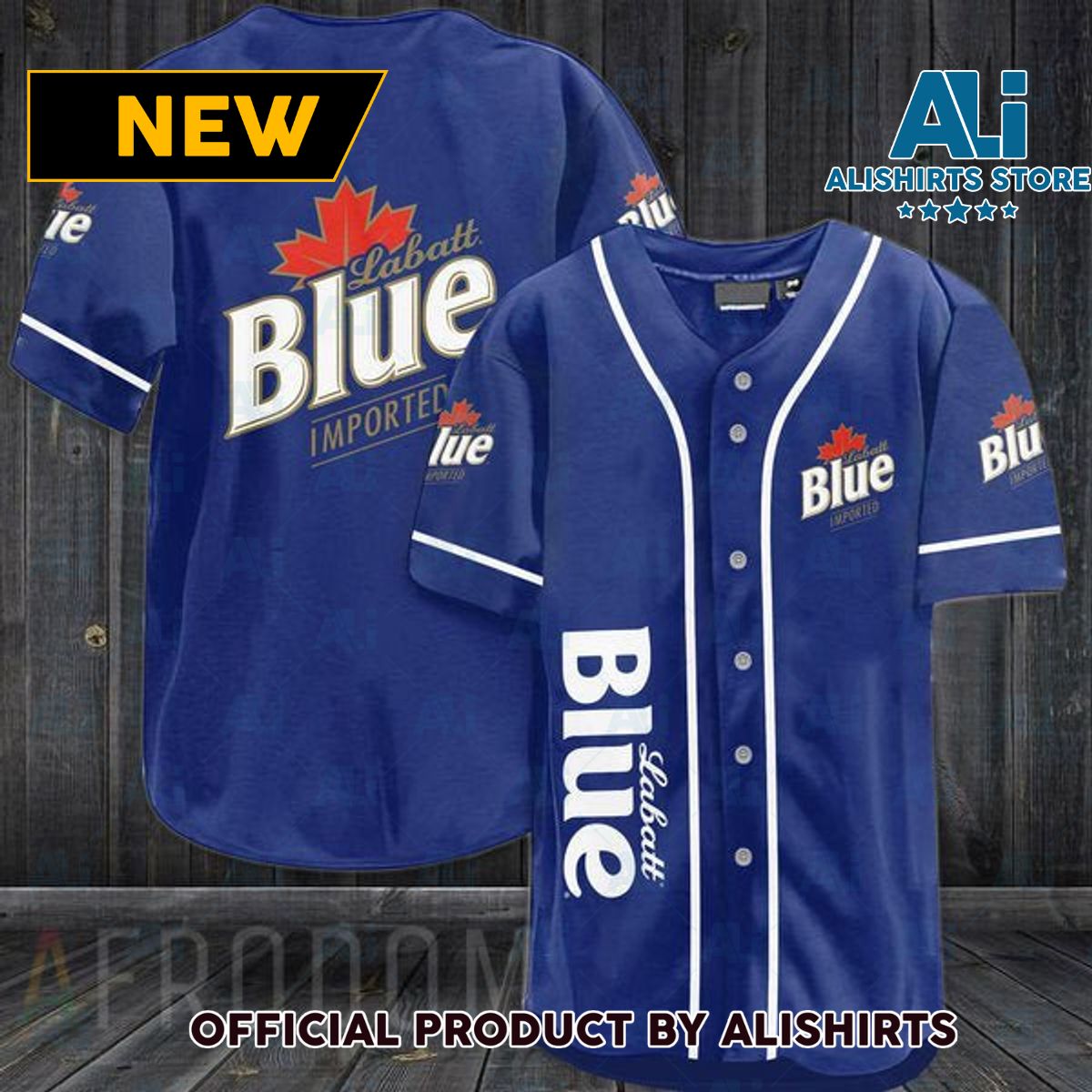 Blue Labatt Blue Beer Baseball Jersey