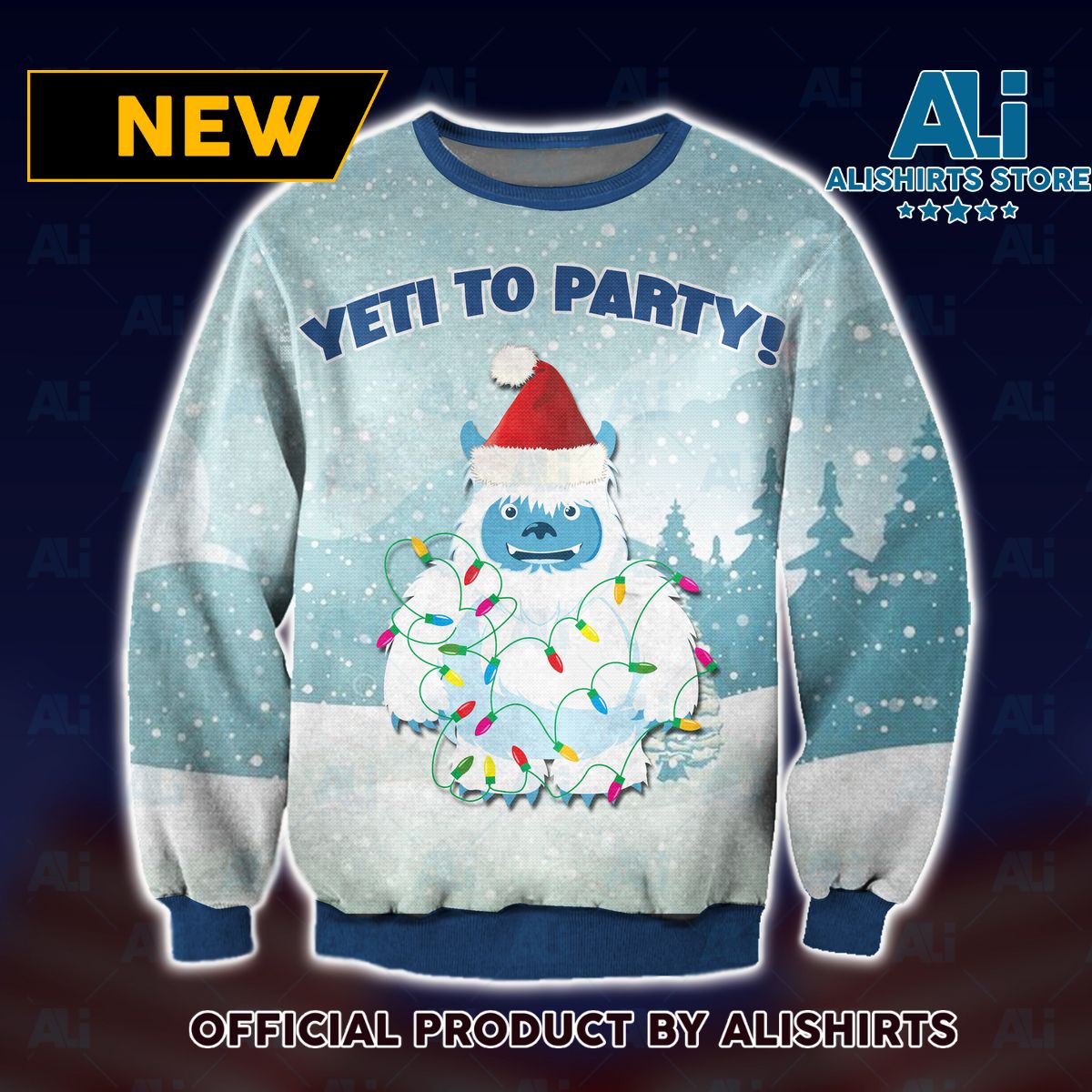 Yeti to Party Merry Xmas Ugly Christmas Sweater