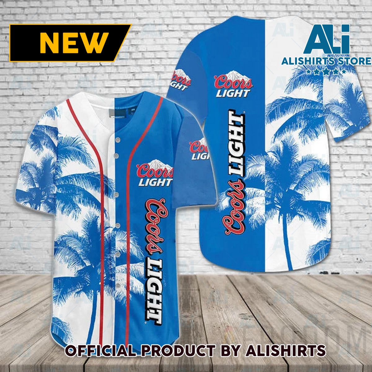 Coors Light Tropical Coconut Trees Baseball Jersey