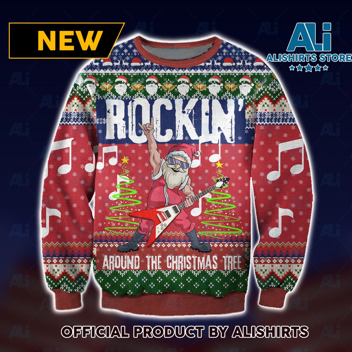 Rockin_ Around The Christmas Tree Ugly Christmas Sweater