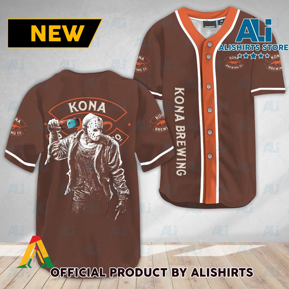 Horror Jason Voorhees Kona Brewing Baseball Jersey