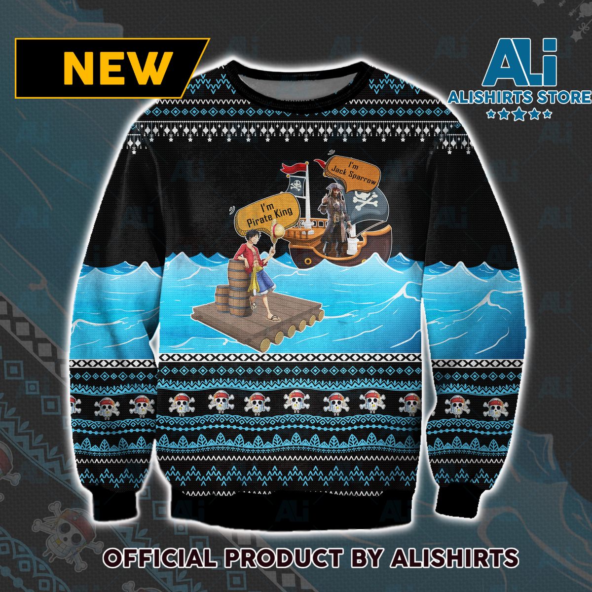 One Piece X Pirates of Caribbean Ugly Christmas Sweater