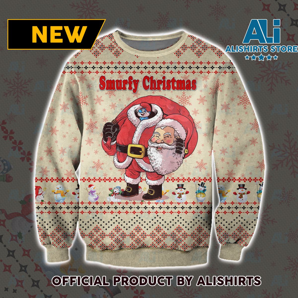 Papa Smurf the Santa Claus Ugly Christmas Sweater