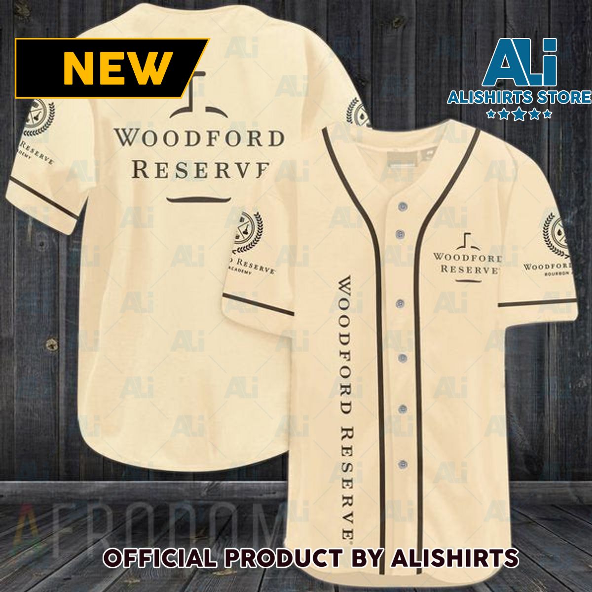 Beige Woodford Reserve Baseball Jersey