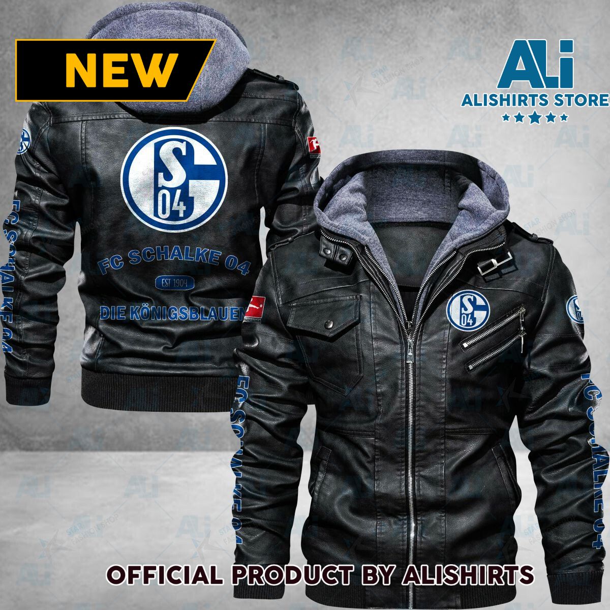 Bundesliga Schalke 04 Logo Leather Jacket